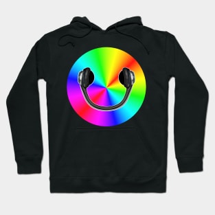 Rainbow Smiling Headphones Face Music Star Hoodie